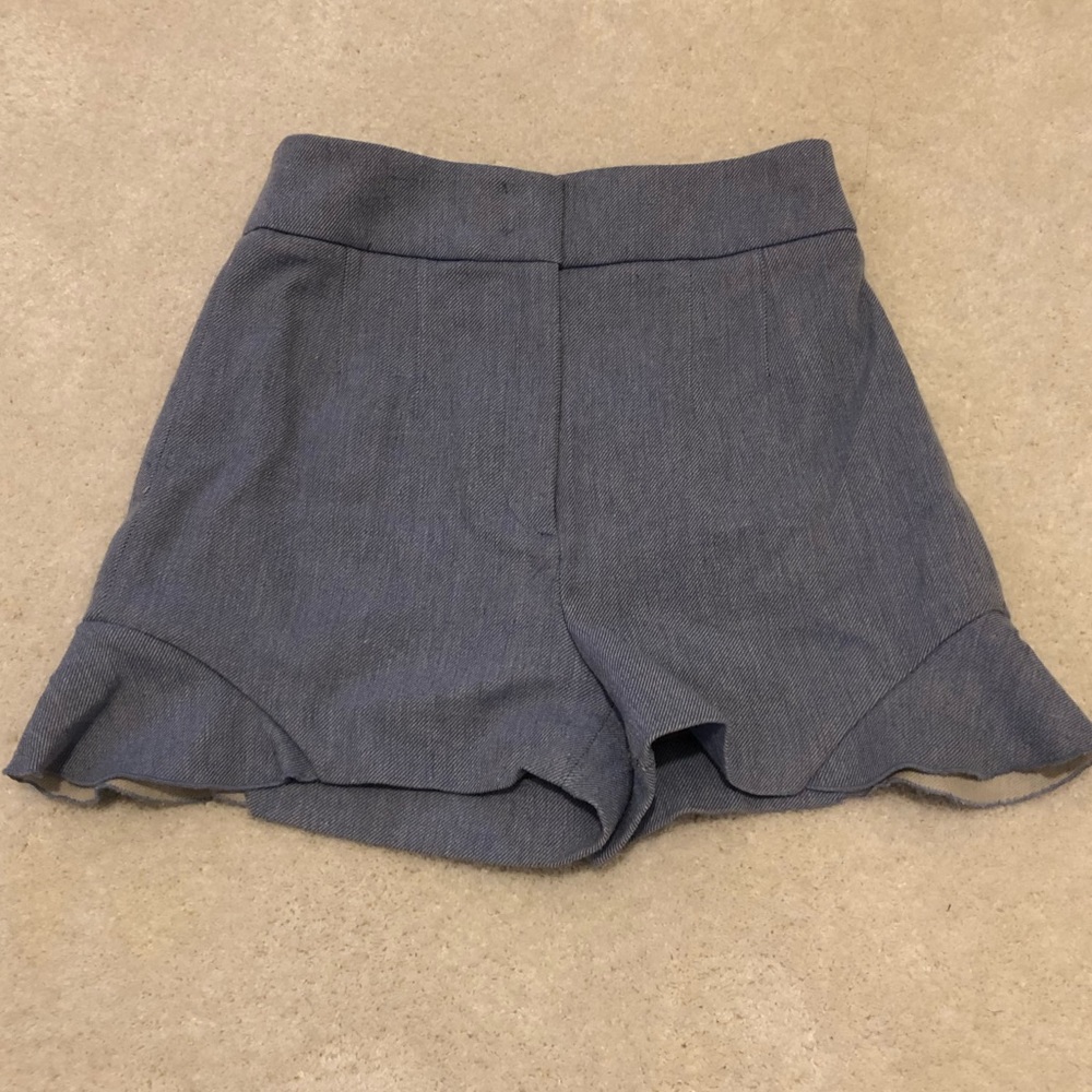 Zara high waist shorts with side ruffle